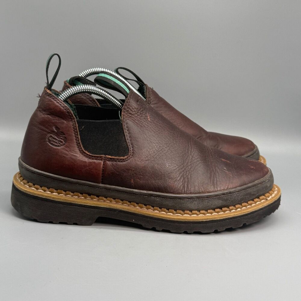 Georgia Giant Romeo Womens 10 Brown Leather Slip On Oil Resistant Work Shoe Boot